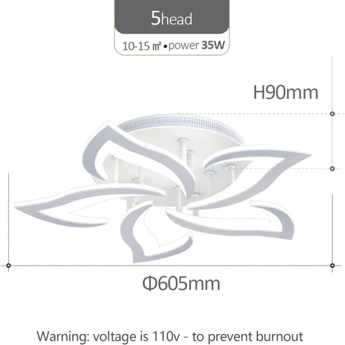 Vista 9 de AHAWILL Lámpara de techo regulable moderna incrustada LED lámpara de techo de pétalos acrílicos de metal, adecuada para salas de estar, dormitorios