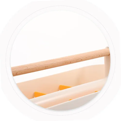 Vista 3 de Ciieeo Organizador portátil de plástico para manualidades, cesta dividida con asa para manualidades, suministros de arte, maquillaje, lápices