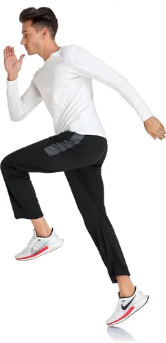Vista 5 de SPOSULEI Men's Sweatpants with Zipper Pockets Open Bottom Athletic Pants for Jogging, Workout, Gym, Running, Training