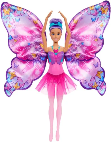 Vista 9 de Barbie Muñeca Dance and Flutter con transformación 2 en 1 de bailarina a
