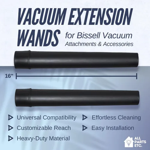 Vista 2 de Varitas de extensión de vacío para accesorios y accesorios de vacío Bissell, tubos de vacío de 16 pulgadas y piezas de repuesto compatibles