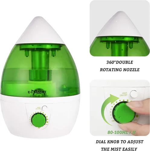 Vista 4 de TRY & DO Humidificador de plantas pequeñas para interiores hasta 12 horas Humidificador de aire 1L con luz nocturna opcional humidificadores