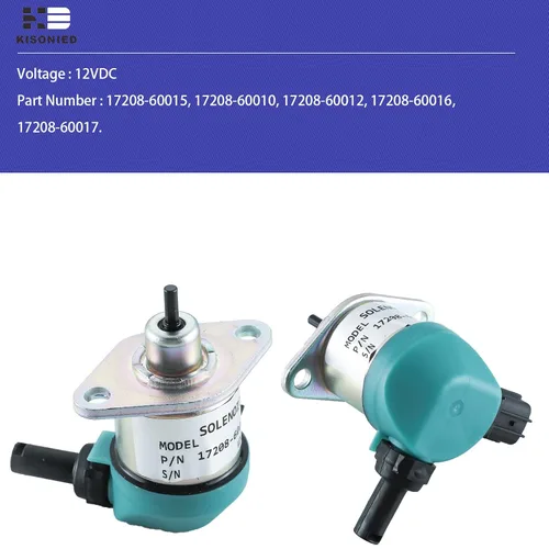 Vista 2 de 17208-60015 Solenoide de corte de combustible 17208-60010 17208-60012 17208-60016 17208-60017 Reemplazo para motor Kubota D905 D1005 D1105 V1205