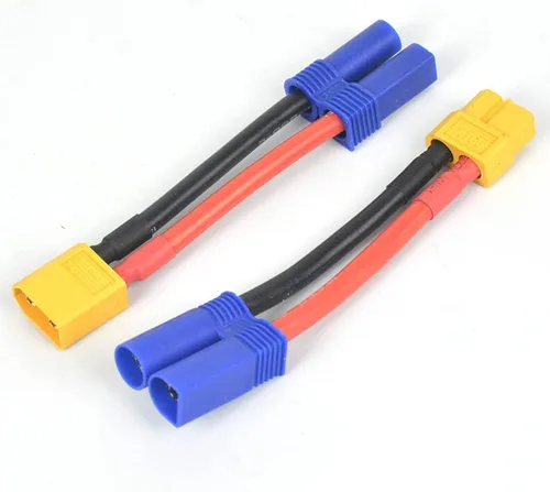 Vista 9 de 2 pares EC5 a XT60 conector macho hembra adaptador de conversión de enchufe con 2.0 in 12 AWG cable de alambre para RC Hobby Modelo FPV Drone Car
