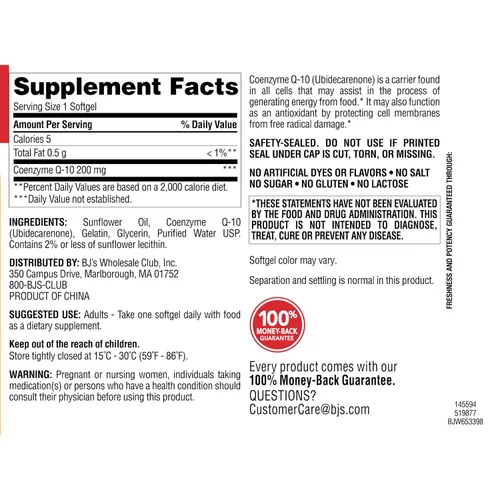 Vista 5 de Berkley Jensen Suplemento dietético, Coq10, 200 mg, 140
