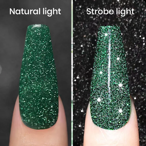 Vista 2 de RARJSM - Esmalte de uñas de gel con purpurina, de color verde oliva, brillante y brillante, para manicura DIY y salón de uñas, requiere secado