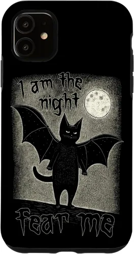Vista 5 de Funda para iPhone 15 I Am The Night Fear Me Cute Black Cat Bat Punk Goth Grunge
