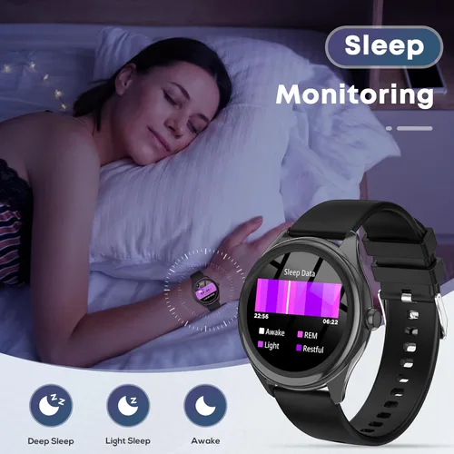Vista 7 de Reloj inteligente para hombre, pantalla táctil HD de 1.39 pulgadas con 120 modos deportivos, Alexa integrado, monitor de frecuencia cardíaca/sueño