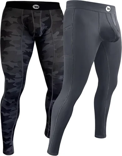 Vista 14 de RM Real Men Leggings de nailon para correr, tamaño de bolsa personalizada ABCD, cintura XS-5XL, pantalones de yoga, medias, capa base para clima