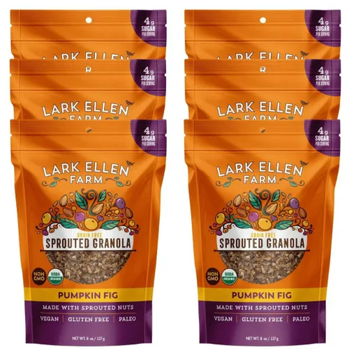 Vista 11 de Lark Ellen - Mordeduras sin granos Vanilla Cinnamon, Cacao Cherry, and Berrylicious sprouted grain-free clusters, Certified Organic, Vegan