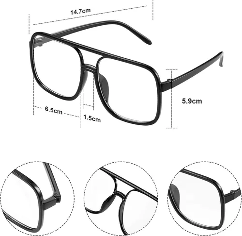 Vista 4 de 8 Piezas Hip Hop Traje Kit Inflable Boom Box Negro Cubo Sombrero Gafas De Sol Cadena Oro 80s90s Rapero Accesorios