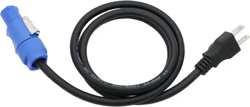 Vista 2 de Cable PowerCon de 3.9 pies - Enchufe de alimentación de CA de 3 clavijas NEMA 5-15P a NAC3FCA Cable conector para pantalla LED de luz de escenario