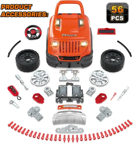 Vista 2 de SpringFlower - Juguetes y regalos para niños de 3 a 8 años, camiones grandes con motor para niños de 3 a 8 años, kit de construcción de camiones