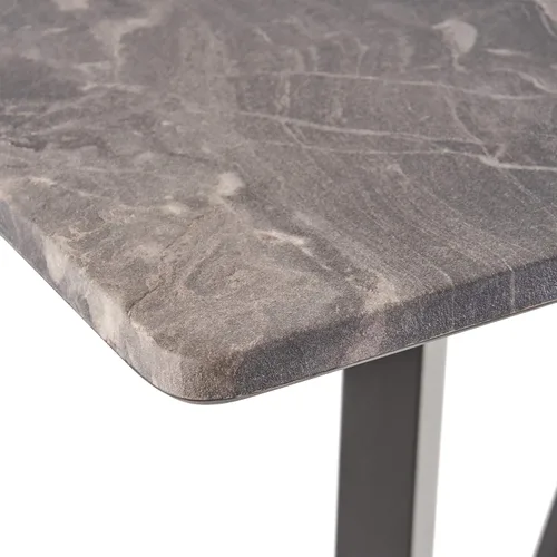 Vista 7 de Christopher Knight Home Daisy Modern Bar - Mesa laminada con patas de madera de caucho y acabado de mármol Paladina, color negro