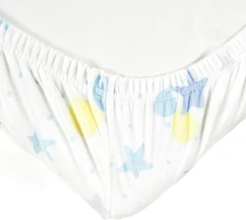 Vista 5 de Lush Decor Sábana bajera ajustable para cuna suave y afelpada, 52 x 28 pulgadas, color gris y azul