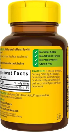 Vista 7 de Gluconato de potasio Nature Made, 550 mg