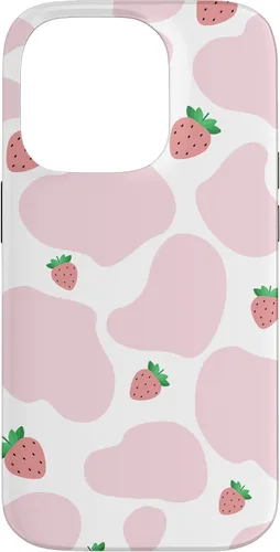 Vista 17 de Baby Pink Cow Print Pattern Cute Strawberry Cow Animal Gift Case for iPhone 17