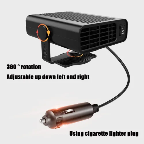 Vista 3 de CYDZSW Calentador de coche que se conecta al encendedor de cigarrillos 12 V 120 W, calentadores interiores portátiles 2 en 1 con calefacción
