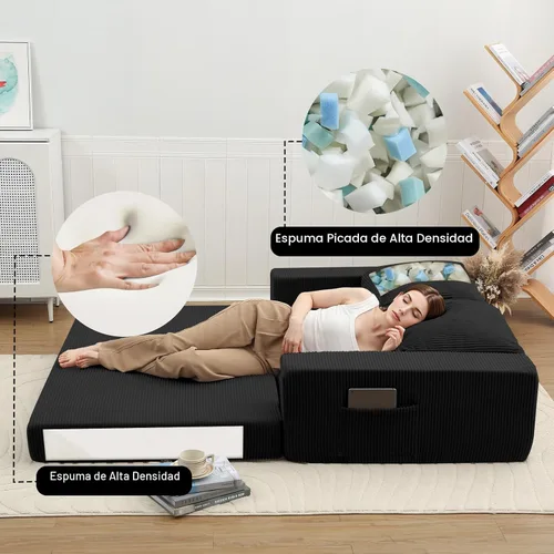 Vista 8 de COMAX Sofá cama futón, sofá cama convertible, sofás plegables sin hueso