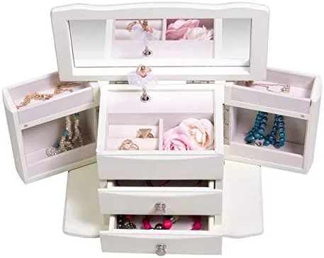 Vista 7 de Mele & Co. Joyero musical de Angelica personalizado para niñas, organizador de joyas musical grabado personalizado para niños, niños y niñas pequeñas