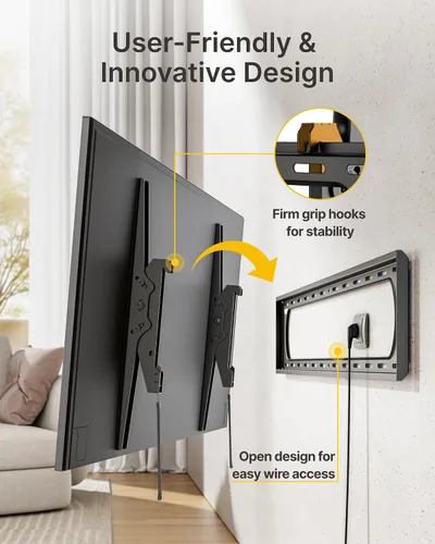 Vista 8 de monTEK Soporte de pared para TV con inclinación de alta resistencia para televisores grandes de 60–120” hasta 136 kg, probado 4 veces por seguridad
