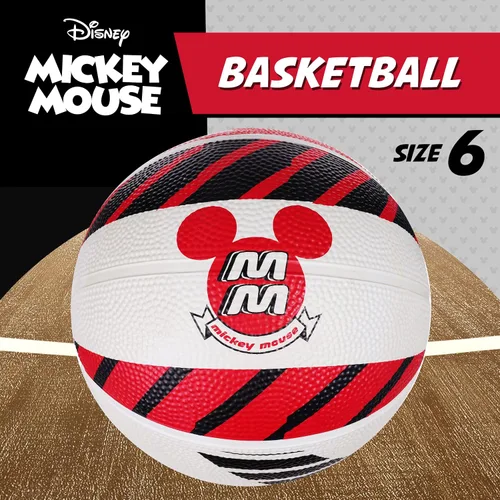 Vista 2 de Disney Mickey Mouse Baloncesto tamaño 6, juego para interiores y exteriores, pelota deportiva juvenil para niños y niñas