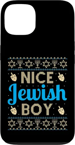 Vista 7 de Nice Jewish Boy Ugly Hanukkah Sweater Funny Jewish Chanukkah Case for iPhone 16