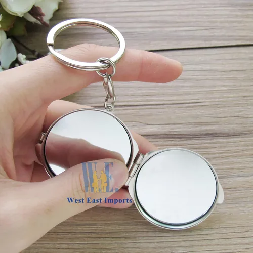 Vista 7 de 12 llaveros de espejo compacto para bautizo recuerdos, maquillaje de Espíritu Santo Compacto/Primera Comunión/Oro Plata/Recuerdos para Comunión