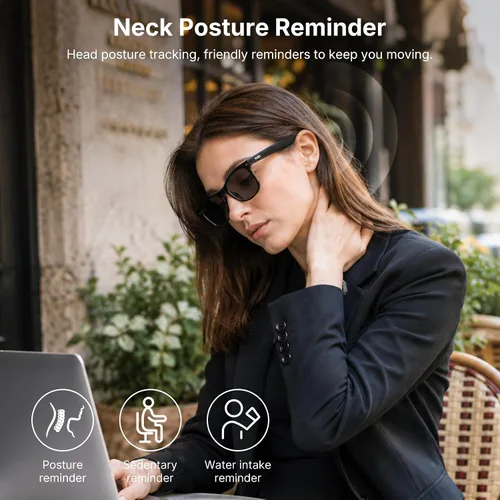 Vista 3 de GetD Gafas de IA para hombres y mujeres, lentes inteligentes con tecnología ChatGPT, gafas Bluetooth para traducción de IA en 147 idiomas, lente