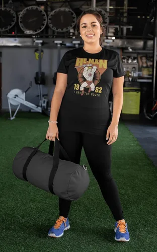 Vista 4 de Camiseta de Masters of The Universe con texto en inglés "He Man I Have The Power '82" para adultos, de manga corta, con figura de acción, camisetas