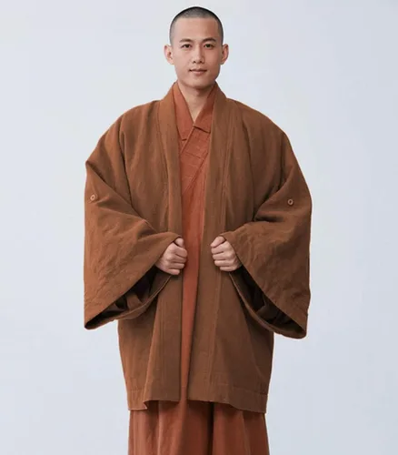 Vista 3 de ZanYing Abrigo de algodón para hombre, talla grande, traje de monje