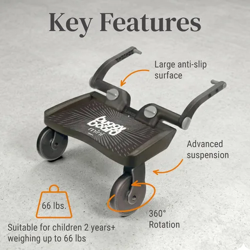Vista 3 de Lascal BuggyBoard Mini Tabla Universal para Cochecito, Se Adapta al 90% de los Cochecitos Incluyendo UPPAbaby, Baby Jogger, Bugaboo, Accesorio