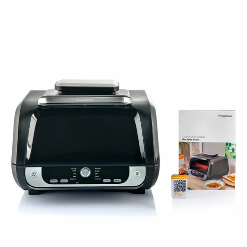 Vista 15 de Freidora de Aire con Grill, Accesorios y Recetario InnovaGoods Fryinn 12-in-1 6000 Negro Acero 3400 W 6 L