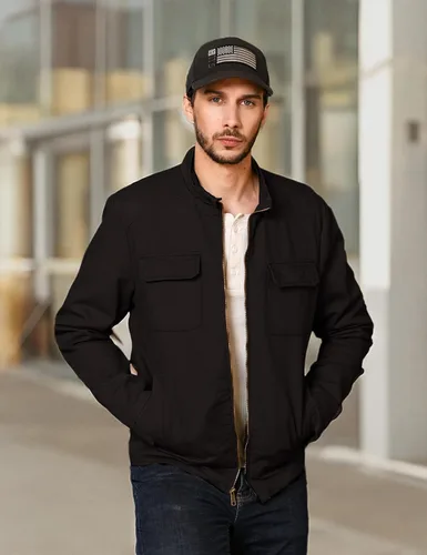 Vista 8 de WenVen Chaqueta militar de algodón de primavera para hombre, abrigo de campo de lona ligera casual