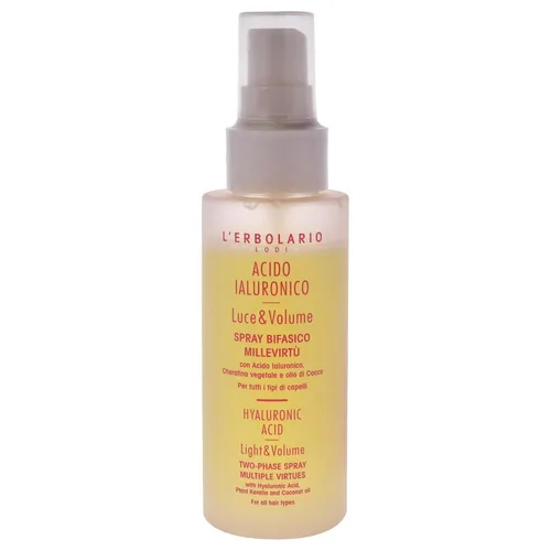 Vista 2 de L'Erbolario Spray bifásico de ácido hialurónico – Luz y volumen – verdadero aliado para un cabello magnífico – Más completo, más suave y brillante
