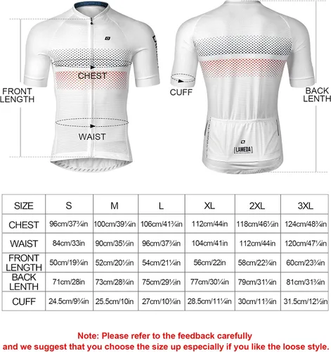 Vista 5 de LAMEDA Camiseta de ciclismo para hombre, transpirable, ligera, de manga corta, elástica, con cremallera completa