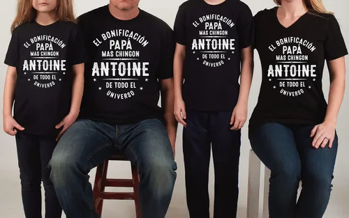 Vista 3 de Camiseta personalizada en español Feliz Dia Del Padre Madre Camiseta personalizada Bday Mothers Tee Shirts, Style 7