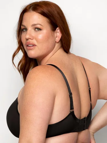Vista 5 de Curvy Couture Sujetador de malla transparente de cobertura completa sin forro con aros para mujer