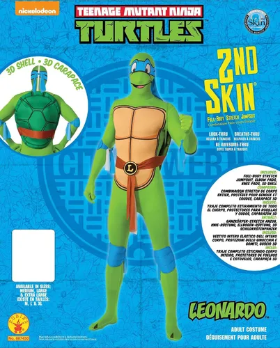 Vista 4 de Rubies - Mono para disfraz de tortugas ninja de 2 piel Leonardo para adultos talla grande