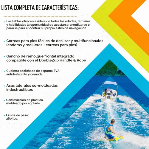 Vista 5 de ZUP Tienes esta tabla todo en uno para Kneeboarding, Wakeboard, Wakeskating y Wakesurf, diseño versátil para todas las edades, disponible en modelos