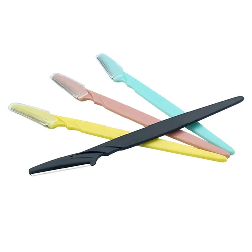 Vista 2 de Maquinilla de afeitar de cejas para mujer, 4 piezas de afeitar Dermaplane para mujer, multiusos, moldeador de pelo facial