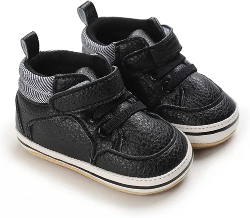 Vista 5 de E-FAK Zapatos de bebé para niños y niñas, zapatillas para bebés, suela de goma antideslizante, zapatos de cuna para primeros pasos de niños pequeños