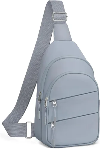 Vista 26 de Tuwubi Bolsos cruzados para mujer, bolsa para hombres, mochila pequeña de senderismo antirrobo, ligera para viajes al aire libre (M, beige)