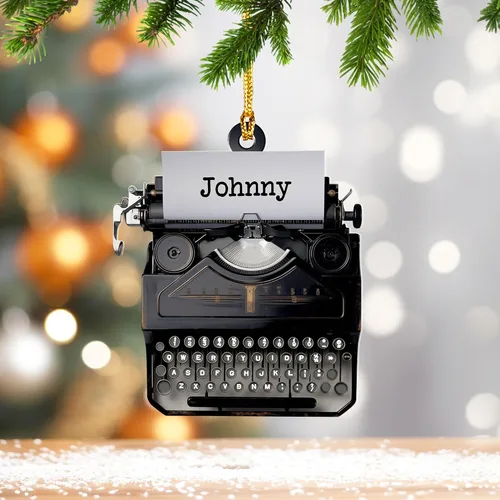 Vista 5 de Adorno de máquina de escribir personalizado, adorno de máquina de escribir antiguo, máquinas de escribir manuales, decoración de máquina de escribir