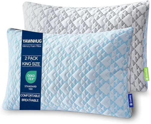 Vista 8 de Almohadas refrescantes de espuma viscoelástica triturada: juego de 2