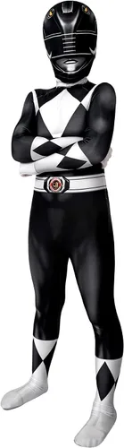 Vista 4 de CEMDER Disfraz de superhéroe negro Zentai con máscara separada, disfraz de Halloween