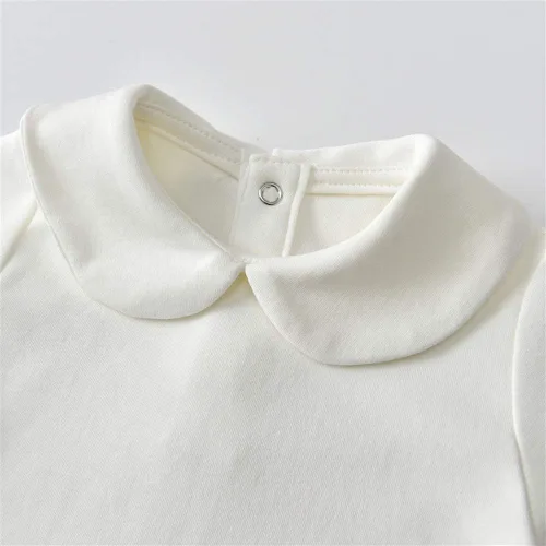 Vista 5 de Camiseta básica de manga larga con cuello Peter Pan para niños y niñas