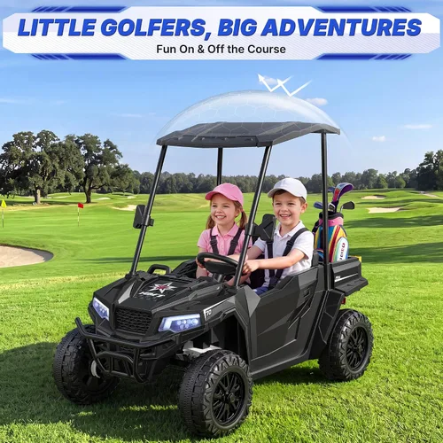 Vista 7 de Carrito de golf para niños de 24 V, carrito de golf para niños de 800 W con Negro