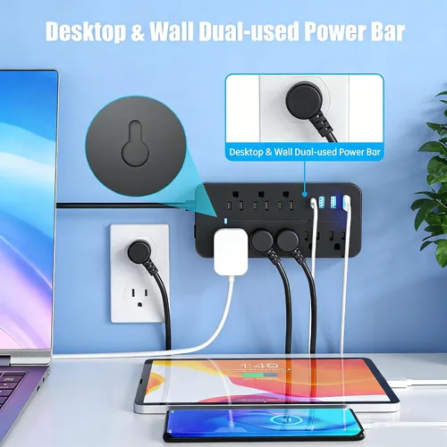Vista 4 de Estación de carga USB: concentrador de estación de carga de 10 puertos, cargador de pared USB tiene tecnología de detección automática de carga