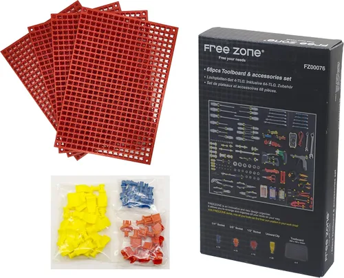 Vista 10 de FREE ZONE Juego de Organizador de Herramientas de Tablero de Clavos Grande de 68 Piezas, (Negro) Caja de Herramientas y Almacenamiento, Organizador
